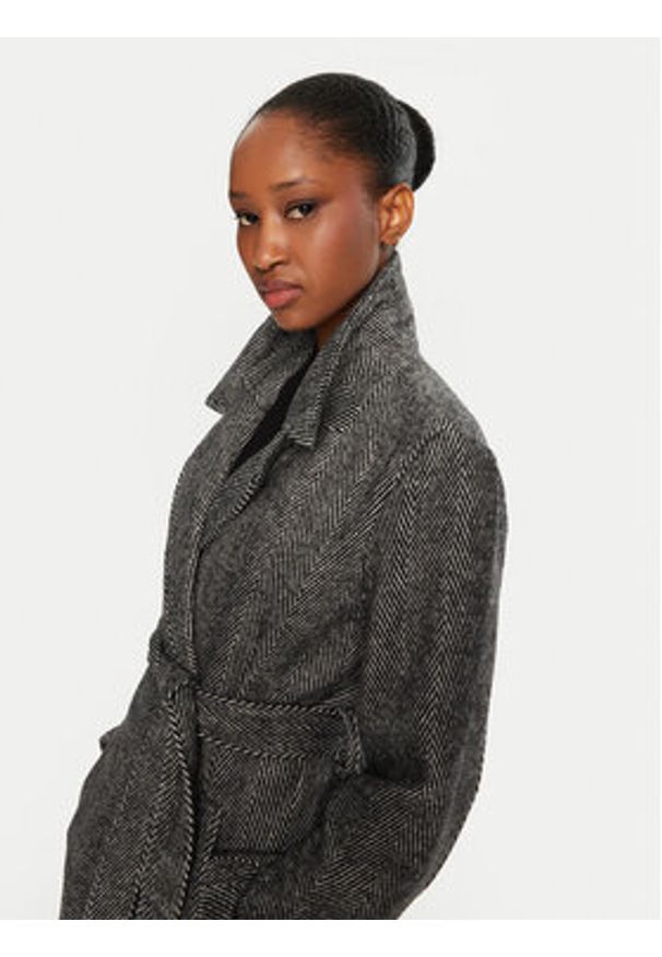 Oui - OUI Płaszcz przejściowy 88952 Szary Regular Fit. Kolor: szary. Materiał: syntetyk