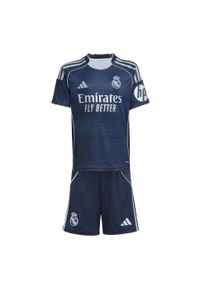 Adidas - Zestaw Real Madrid 25/26 Away Youth Kids. Kolor: szary, niebieski, wielokolorowy. Materiał: dresówka. Sport: piłka nożna