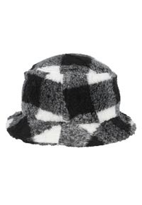 FLEXFIT - Sherpa Bucket Hat W Kratkę. Kolor: biały. Wzór: kratka