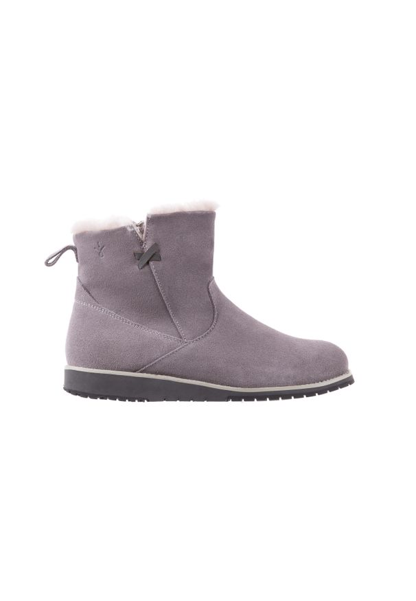emu - Śniegowce Emu Beach Mini Dove Grey 18, Szary , Skóra naturalna. Zapięcie: zamek. Kolor: szary. Materiał: zamsz. Szerokość cholewki: normalna. Styl: elegancki