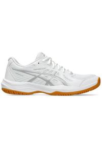 Buty siatkarskie damskie Asics Upcourt 6. Kolor: biały, wielokolorowy, szary. Materiał: materiał, syntetyk. Szerokość cholewki: normalna