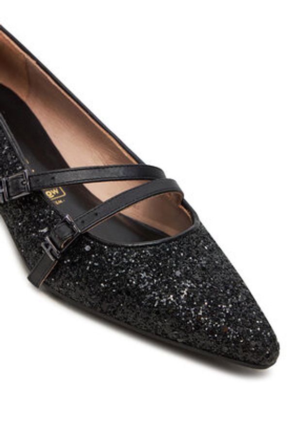 Hispanitas Baleriny Glitter-I24 BHI243567 Czarny. Kolor: czarny. Materiał: skóra