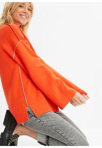 bonprix - Sweter dwustronny z cienkiej dzianiny. Kolor: szary. Materiał: dzianina. Wzór: gładki, ze splotem #3