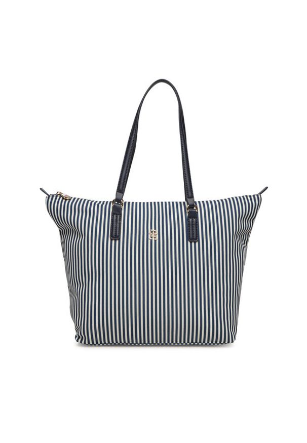 TOMMY HILFIGER - Tommy Hilfiger Torebka Poppy Summer Tote AW0AW17203 Granatowy. Kolor: niebieski