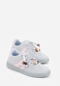 Renee - Niebieskie Sneakersy Typu Tenisówki Ozdobione Koralikami Daemeli. Kolor: niebieski. Materiał: jeans. Wzór: aplikacja. Sezon: lato #8