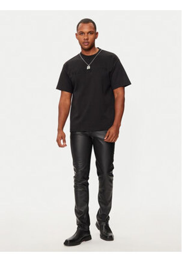 Versace Jeans Couture T-Shirt 77GAHC01 Czarny Relaxed Fit. Kolor: czarny. Materiał: bawełna