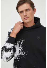 Plein Sport - PLEIN SPORT bluza męska kolor czarny z kapturem z nadrukiem. Typ kołnierza: kaptur. Kolor: czarny. Wzór: nadruk. Styl: sportowy #4