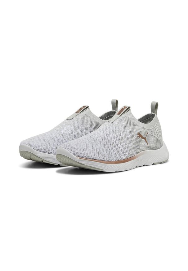 Puma - Damskie dzianinowe buty do biegania SOFTRIDE Remi PUMA. Kolor: wielokolorowy, żółty, szary, biały, fioletowy. Materiał: dzianina