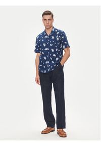 Pierre Cardin Koszula C6 45610.0486 Granatowy Regular Fit. Kolor: niebieski. Materiał: len