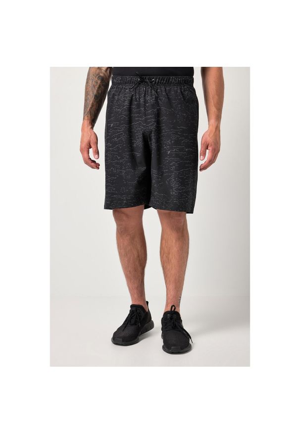 JAY-PI - Męska Bermudy funkcyjne FLEXNAMIC® fitness luźny krój szybkoschnące. Kolekcja: plus size. Kolor: czarny. Materiał: poliester, materiał, elastan. Sport: fitness