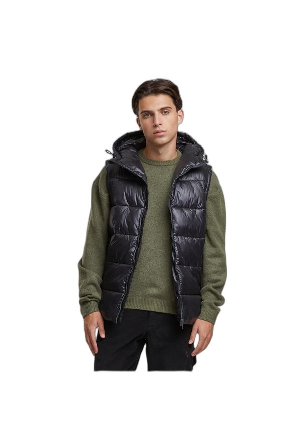 Kurtka bez rękawów z kapturem Urban Classics. Typ kołnierza: kaptur. Kolor: czarny. Materiał: materiał, puch. Długość rękawa: bez rękawów