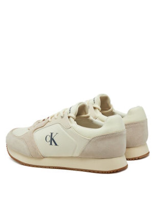 Calvin Klein Jeans Sneakersy Retro Sock Runner Mg YM0YM01152 Beżowy. Kolor: beżowy. Materiał: materiał