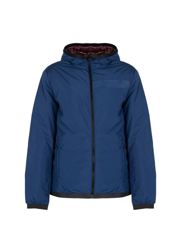 Geox Kurtka "Renan" | M2620P TC168 | Mężczyzna | Niebieski, Bordowy. Okazja: na co dzień, na spacer. Typ kołnierza: kaptur. Kolor: niebieski, czerwony, wielokolorowy. Materiał: poliamid, poliester. Styl: casual, elegancki