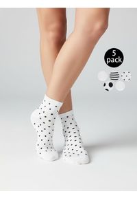 Sinsay - Zestaw skarpetek gładkich, w kropki i paski 5 pack - wielobarwny. Wzór: gładki, paski, kropki #1