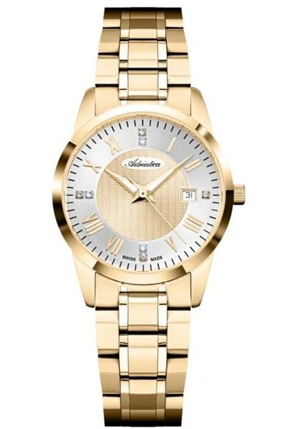 Zegarek Adriatica Zegarek damski Adriatica A3837.1161Q CYRKONIE złoty. Kolor: złoty