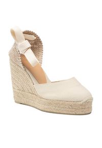 Castañer Espadryle Carina/8ED/001 Beżowy. Kolor: beżowy. Materiał: materiał