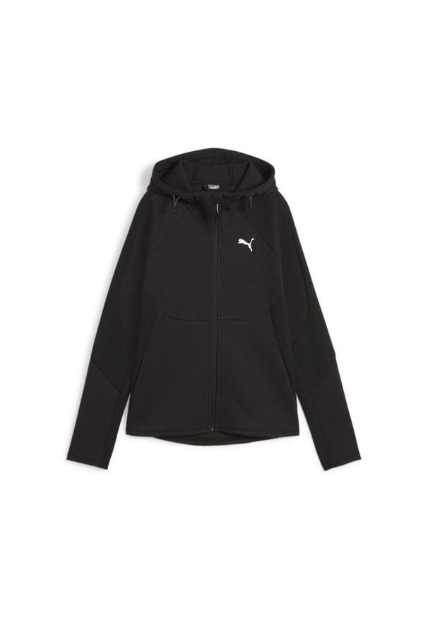 Puma - Damska rozpinana bluza EVOSTRIPE z kapturem PUMA Black. Typ kołnierza: kaptur. Kolor: czarny. Materiał: polar. Sezon: zima