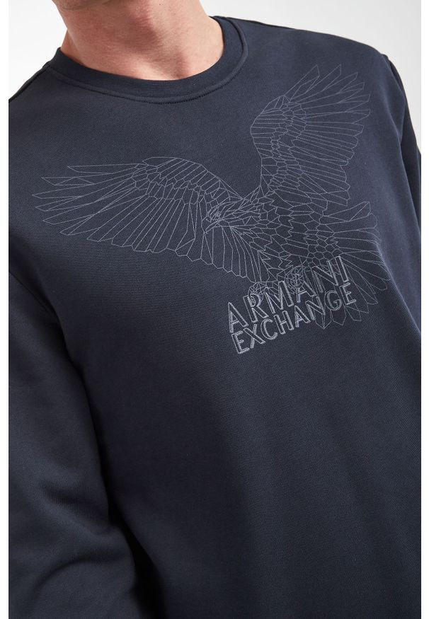 Armani Exchange - Bluza męska ARMANI EXCHANGE. Materiał: bawełna, prążkowany. Długość rękawa: długi rękaw. Długość: długie. Wzór: nadruk