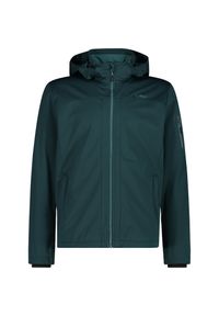Kurtka męska turystyczna CMP 39A5027. Typ kołnierza: kaptur. Kolor: zielony. Materiał: softshell. Sport: turystyka piesza #1