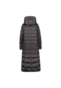Damska długa kurtka z kapturem CMP. Typ kołnierza: kaptur. Kolor: szary. Materiał: puch. Długość: długie. Sezon: zima. Styl: sportowy #2