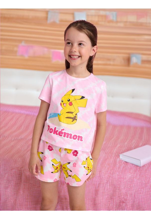 Sinsay - Koszulka Pokémon - różowy. Kolor: różowy. Wzór: nadruk