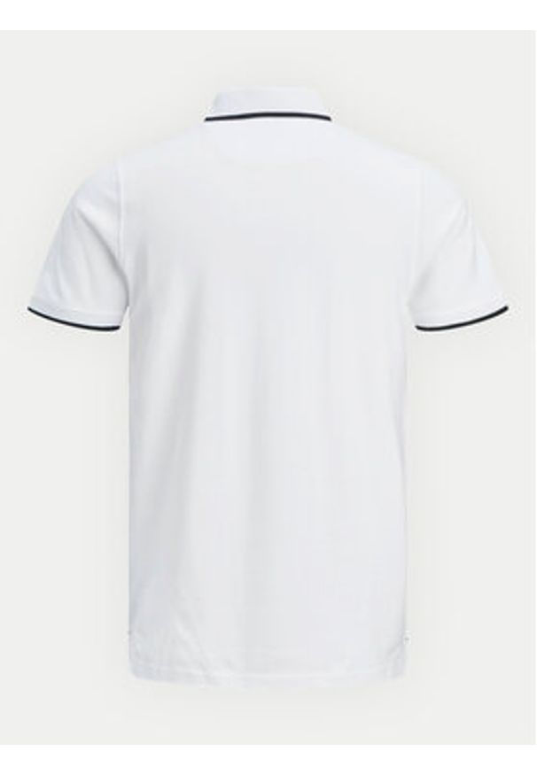Jack & Jones - Jack&Jones Polo Paulos 12136668 Biały Slim Fit. Typ kołnierza: polo. Kolor: biały. Materiał: bawełna