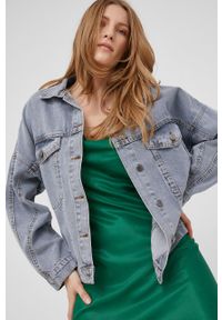 Answear Lab kurtka jeansowa damska przejściowa. Kolor: niebieski. Materiał: jeans. Styl: wakacyjny #1