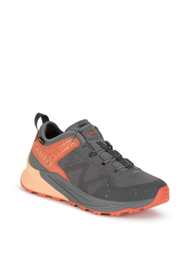 Buty sportowe trekkingowe damskie Aku Omina Gore-tex lekkie. Kolor: pomarańczowy, wielokolorowy, szary. Styl: sportowy