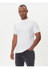 Karl Lagerfeld - KARL LAGERFELD T-Shirt 755053 554235 Biały Regular Fit. Typ kołnierza: dekolt w karo. Kolor: biały. Materiał: bawełna