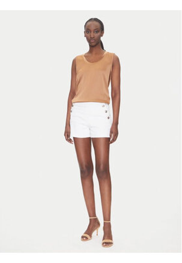 Morgan Szorty jeansowe 241-SHIVAL1 Biały Slim Fit. Kolor: biały. Materiał: bawełna, syntetyk