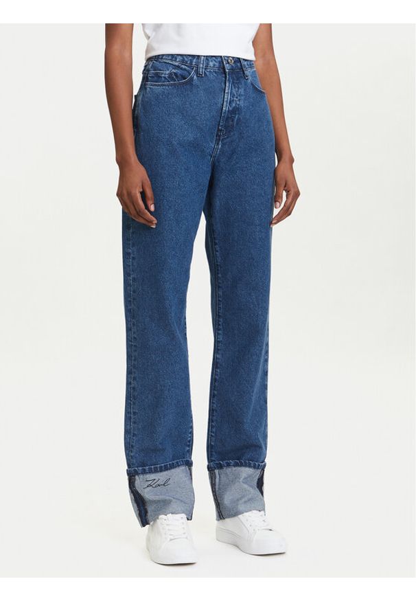 Karl Lagerfeld - KARL LAGERFELD Jeansy A3W10017 Niebieski Straight Fit. Kolor: niebieski