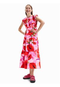 Desigual Sukienka letnia MONSIEUR CHRISTIAN LACROIX Tulip 23SWVW25 Różowy Regular Fit. Kolor: różowy. Materiał: bawełna. Sezon: lato