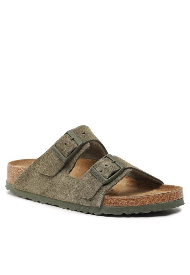 Birkenstock Sandały Arizona 1025720 Zielony. Kolor: zielony. Materiał: welur, skóra