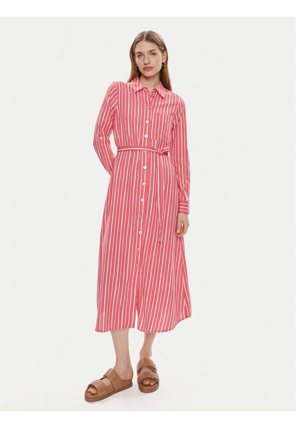 Vero Moda Sukienka koszulowa Ilisa 10306597 Różowy Regular Fit. Kolor: różowy. Materiał: wiskoza, bawełna. Typ sukienki: koszulowe