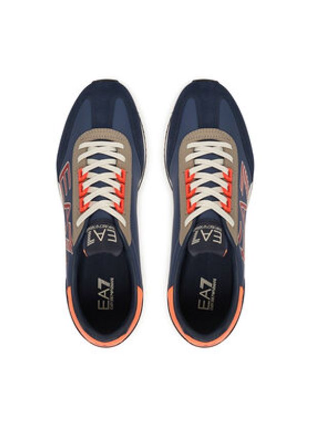 EA7 Emporio Armani Sneakersy 7X000541 AF18609 MZ579 Granatowy. Kolor: niebieski. Materiał: skóra