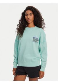 Quiksilver Bluza EQWFT03179 Turkusowy Oversize. Kolor: turkusowy. Materiał: bawełna