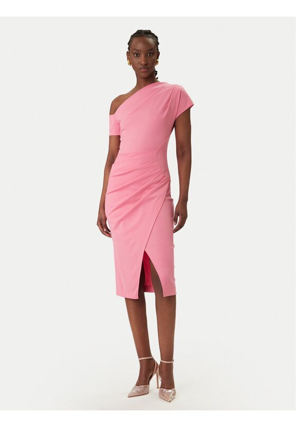 Rinascimento Sukienka koktajlowa CFC0127793003 Różowy Slim Fit. Kolor: różowy. Materiał: syntetyk. Styl: wizytowy