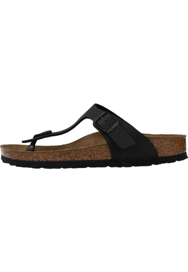 Japonki damskie Birkenstock Gizeh. Kolor: czarny. Materiał: materiał, skóra, syntetyk