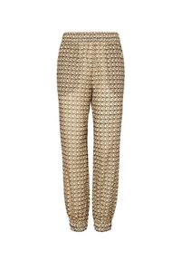 Tory Burch - TORY BURCH - Bawełniane spodnie z haftami. Kolor: brązowy. Materiał: bawełna. Długość: długie. Wzór: haft #3