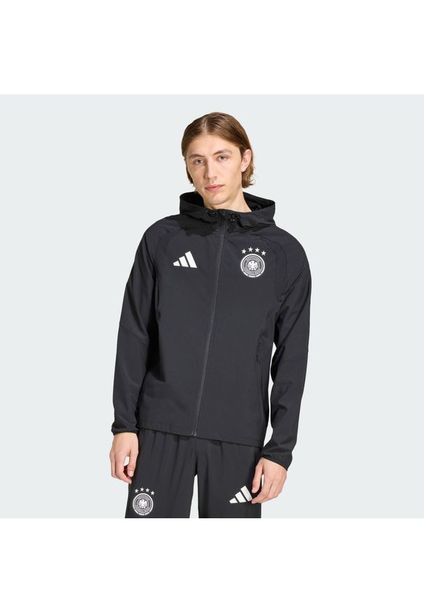 Adidas - Wiatrówka Niemcy Tiro Travel Full Zip. Kolor: czarny. Sport: piłka nożna