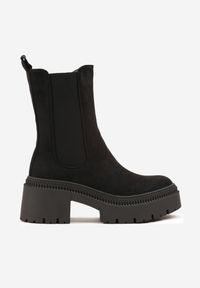 Renee - Czarne Botki Typu Sztyblety na Platformie Fesurela. Okazja: na co dzień. Kolor: czarny. Materiał: jeans. Obcas: na platformie. Styl: casual #6