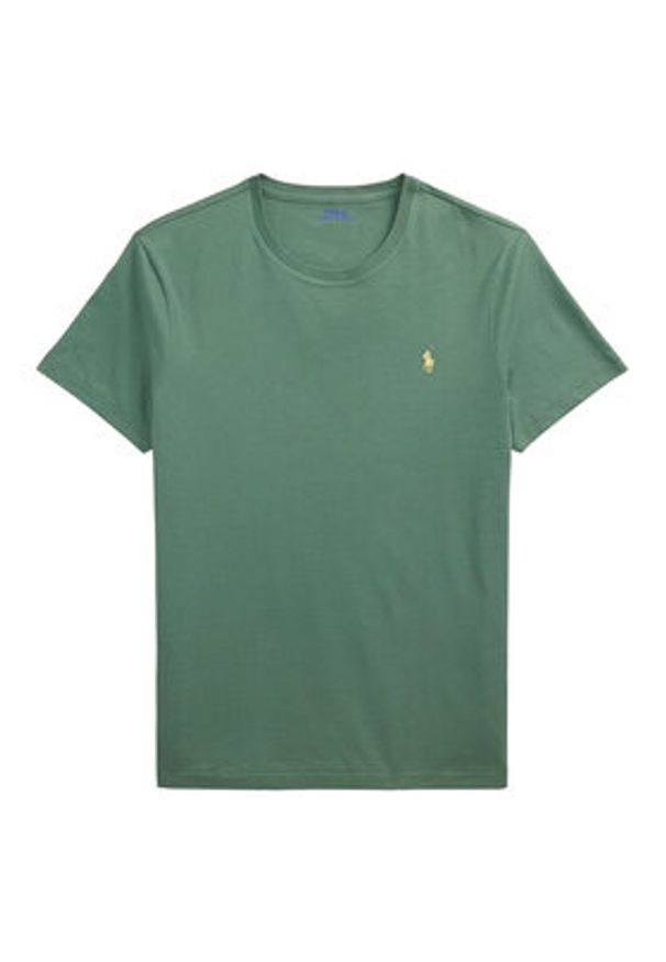Polo Ralph Lauren T-Shirt 710671438432 Zielony Custom Slim Fit. Typ kołnierza: polo. Kolor: zielony. Materiał: bawełna