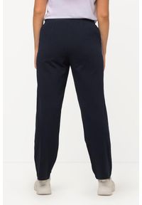 ULLA POPKEN - Damskie Spodnie dresowe elastyczny pas paski boczne. Kolekcja: plus size. Kolor: niebieski. Materiał: bawełna, elastan, materiał. Wzór: paski