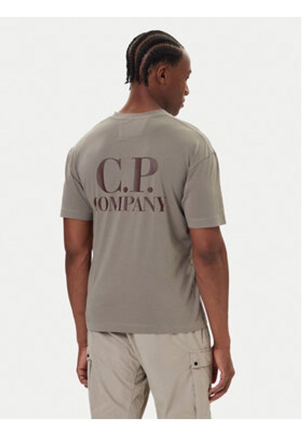 C.P. Company T-Shirt 19CMTS103A005100W Khaki Regular Fit. Kolor: brązowy. Materiał: bawełna