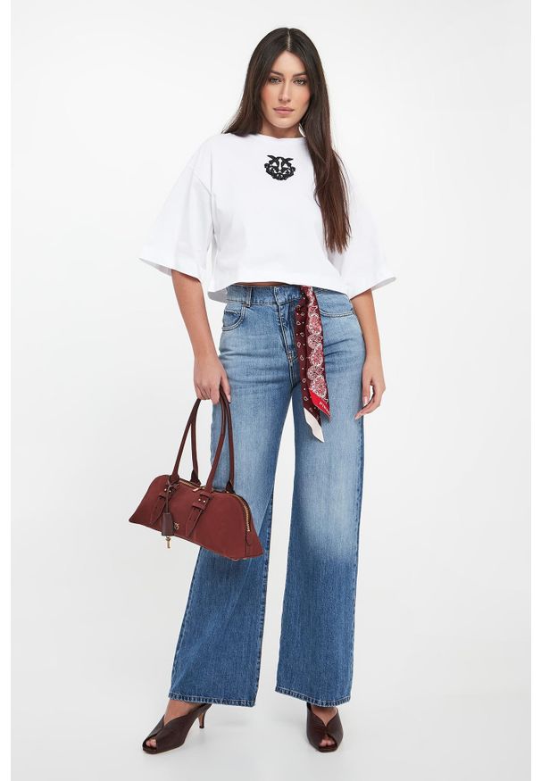 Pinko - T-shirt damski z logo Borghetto PINKO