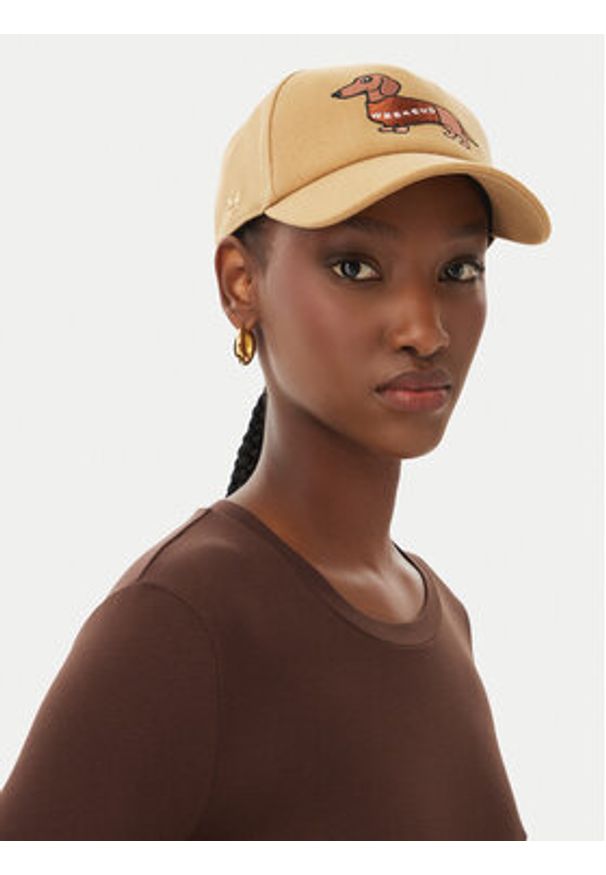 Weekend Max Mara Czapka z daszkiem 2615571044650 Brązowy. Kolor: brązowy. Materiał: bawełna
