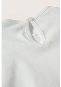 Mango Kids t-shirt bawełniany dziecięcy Crochet kolor biały. Okazja: na co dzień. Kolor: biały. Materiał: bawełna. Długość rękawa: krótki rękaw. Długość: krótkie. Wzór: haft. Styl: casual