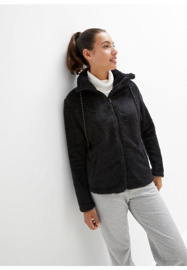 bonprix - Bluza rozpinana z polaru. Kolor: czarny. Materiał: polar