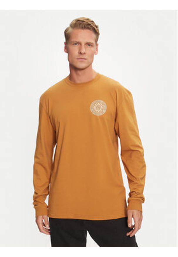 Quiksilver Longsleeve Bloom Cycle EQYZT07707 Brązowy Regular Fit. Kolor: brązowy. Materiał: bawełna. Długość rękawa: długi rękaw