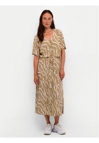 Kaffe Sukienka koszulowa Tara 10507379 Beżowy Regular Fit. Kolor: beżowy. Materiał: wiskoza. Typ sukienki: koszulowe